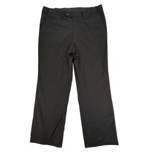 Ferrecci Uomo Mens Black Super 150s Dress Pants Straight Leg Italy 36S 33x29.5